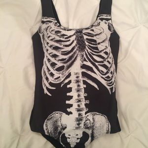 Skelton graphic body suit